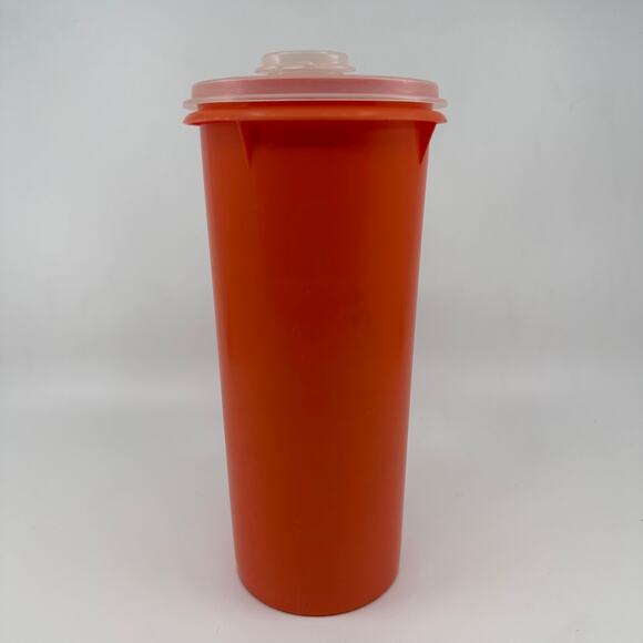 Vintage Tupperware Juice Container w/Lid Flip Up Orange/White Tumbler Pitcher - Picture 6 of 6